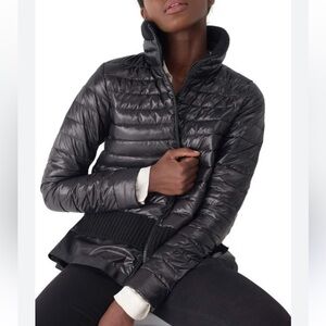 SOSKEN Studios Black Puffer Jacket with Knit Trim